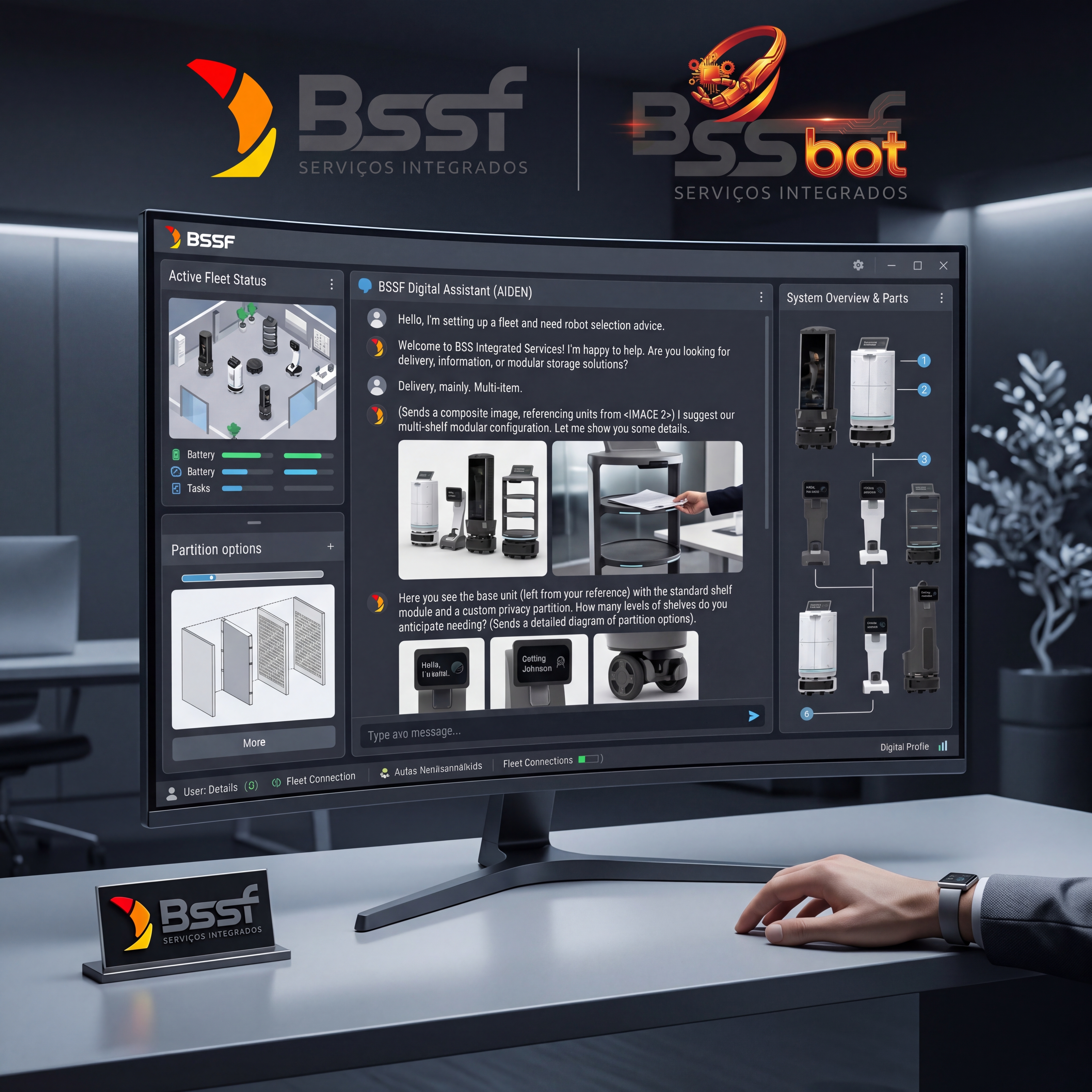 Dashboard BSSF — Painel de gestão da frota de robôs em tempo real